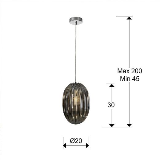 Metalowo-szklana lampa sufitowa Ovila Smoky, Ø20x31cm