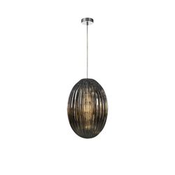 Ovila Rauchige Deckenlampe aus Glas und Metall, Ø30x45cm