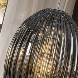 Ovila Rauchige Deckenlampe aus Glas und Metall, Ø30x45cm