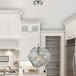 Plafonnier en métal et verre Petra Smoky, 27x25x29cm