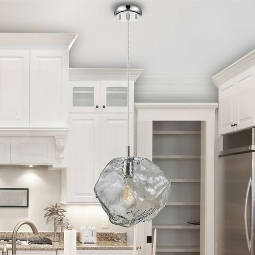 Plafonnier en métal et verre Petra Smoky, 27x25x29cm