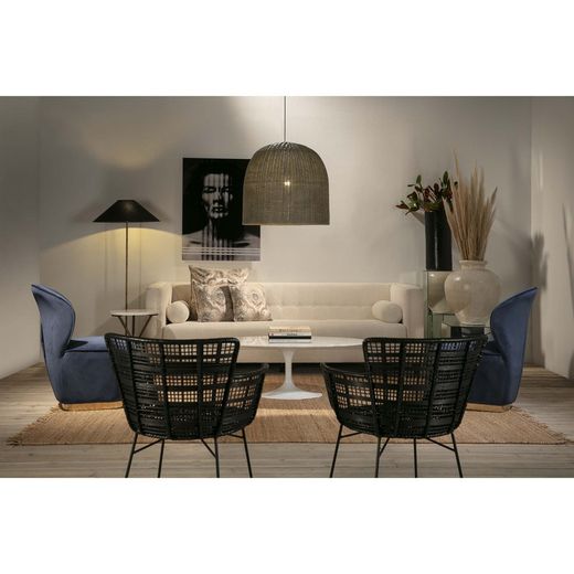 Grå korg taklampa, 60x60 cm