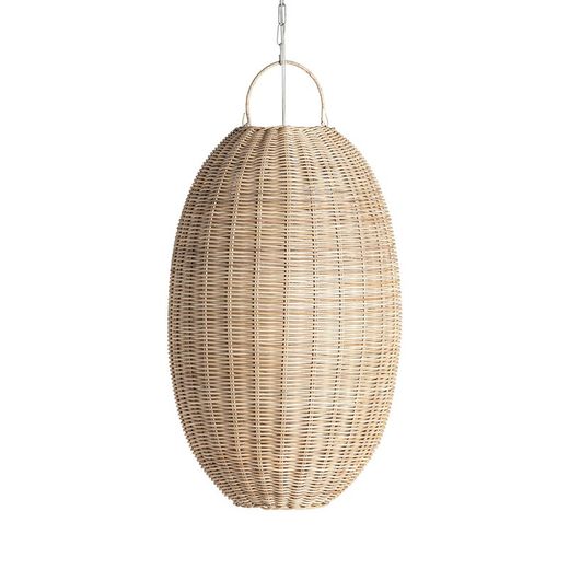 Lámpara de techo de ratán en natural, Ø 38 x 67 cm | Tekax