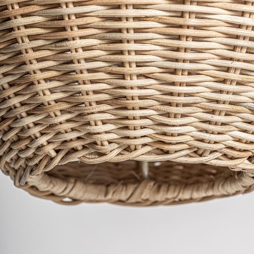 Rotan plafondlamp in naturel, Ø 38 x 67 cm | Tekax