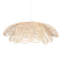 Lâmpada de teto de vime natural, Ø55x20 cm