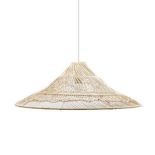 Natuurlijke rotan plafondlamp, Ø60x20 cm