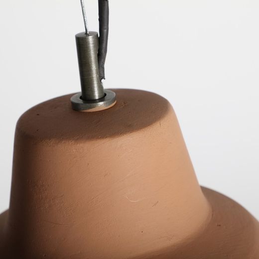 Lampa sufitowa terakotowa w kolorze gliny, 22 x 22 x 25 cm | Zambia