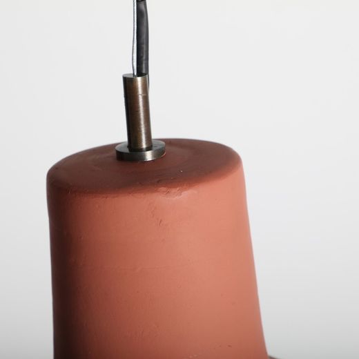 Lampa sufitowa terakotowa w kolorze koralowym, 20 x 20 x 36 cm | suahilijski