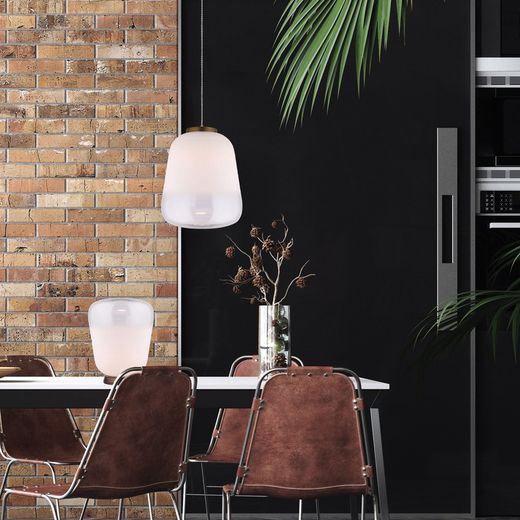 Weiße Glasdecke Lampe, 33x160 cm
