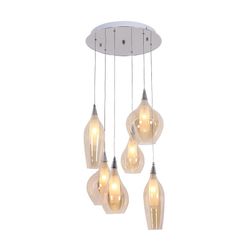 Lámpara de techo de vidrio champagne, Kawlon 40x150 cm