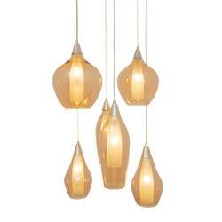 Lámpara de techo de vidrio champagne, Kawlon 40x150 cm