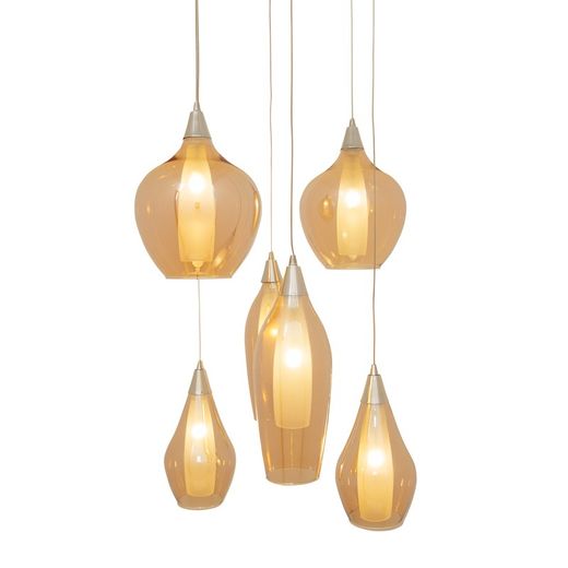 Lámpara de techo de vidrio champagne, Kawlon 40x150 cm