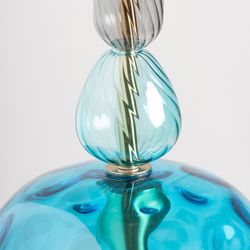 Γυάλινο φωτιστικό οροφής σε ημιδιαφανές μπλε, 20 x 20 x 68 cm | Ο Μίχας