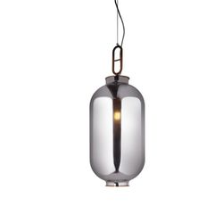 Gray glass ceiling lamp, 27x160 cm