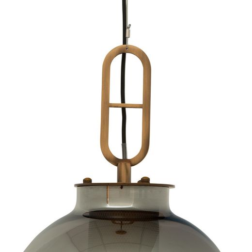 Gray glass ceiling lamp, 27x160 cm