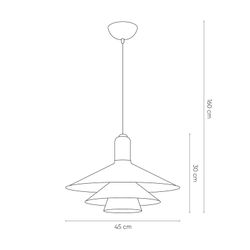 Lampada da soffitto in vetro marrone, 45x150 cm