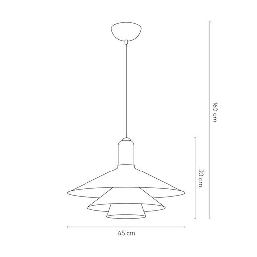 Braune Glasdeckenlampe, 45x150 cm