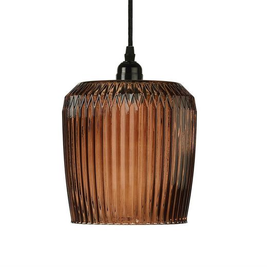Deckenlampe aus braunem Glas, Ø19x25cm