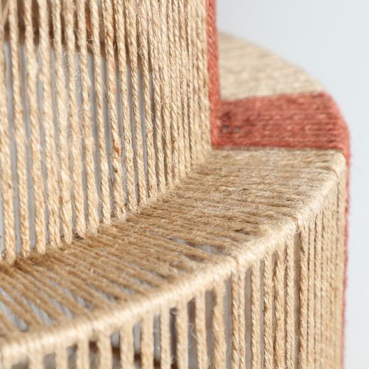 Lámpara de techo de yute en marrón y terracota, 40 x 40 x 38 cm | Izamal