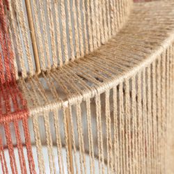 Lámpara de techo de yute en marrón y terracota, 40 x 40 x 38 cm | Izamal