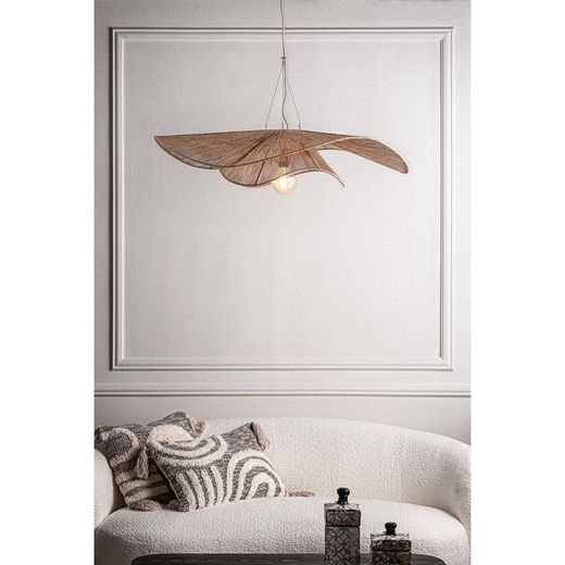 Lampa sufitowa z juty w kolorze naturalnym, 102 x 102 x 27 cm | Ched