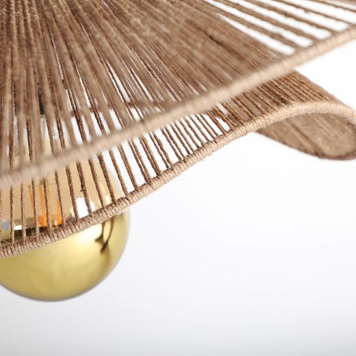 Lampa sufitowa z juty w kolorze naturalnym, 102 x 102 x 27 cm | Ched