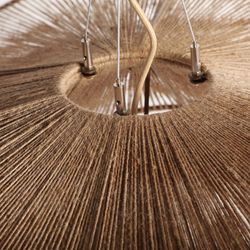 Lampa sufitowa z juty w kolorze naturalnym, 102 x 102 x 27 cm | Ched