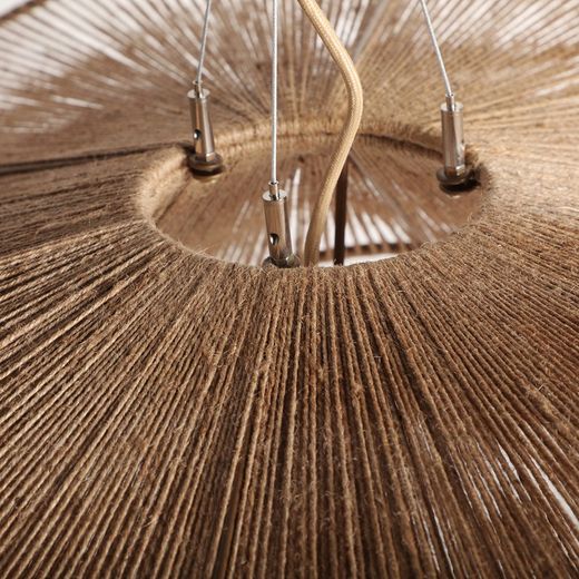Lampa sufitowa z juty w kolorze naturalnym, 102 x 102 x 27 cm | Ched