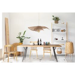 Lampa sufitowa z juty w kolorze naturalnym, 102 x 102 x 27 cm | Ched