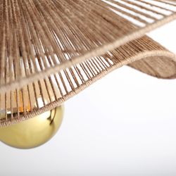 Lampa sufitowa z juty w kolorze naturalnym, 102 x 102 x 27 cm | Ched