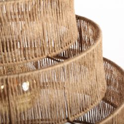 Lampa sufitowa z juty w kolorze naturalnym, 60 x 60 x 57 cm | Ched