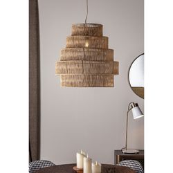 Lampa sufitowa z juty w kolorze naturalnym, 60 x 60 x 57 cm | Ched