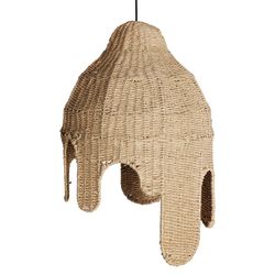 Helle plafondlamp van natuurlijke vezels, touw en ijzer in naturel, 36 x 36 x 55 cm