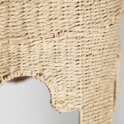 Helle plafondlamp van natuurlijke vezels, touw en ijzer in naturel, 36 x 36 x 55 cm