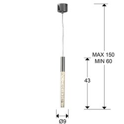 Candeeiro LED Cosmo, Ø9x43cm