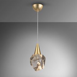 Φωτιστικό οροφής LED κρύσταλλο και χρυσό μεταλλικό, Ø 12 x 35 cm | Ενυδρείο