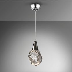 LED loftslampe i glas og sølv i metal, Ø 12 x 35 cm | Akvarier