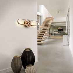 Plafonnier Led Métal Colette Or Rose, 50x8x13cm