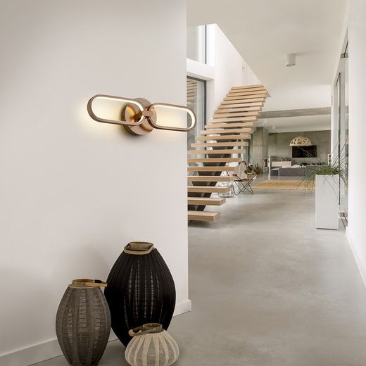 Plafonnier Led Métal Colette Or Rose, 50x8x13cm