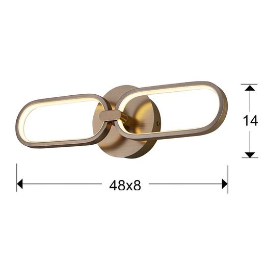 Plafonnier Led Métal Colette Or Rose, 50x8x13cm