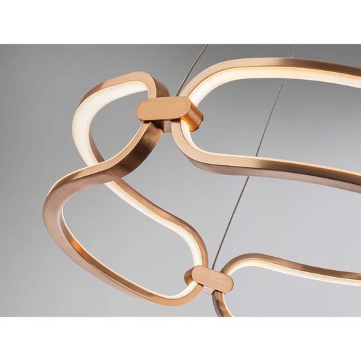 Metalowa lampa sufitowa Led Colette różowe złoto, Ø60x10cm