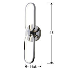 Candeeiro de tecto em metal LED prata Colette, 13x8x50cm