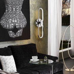 Candeeiro de tecto em metal LED prata Colette, 13x8x50cm