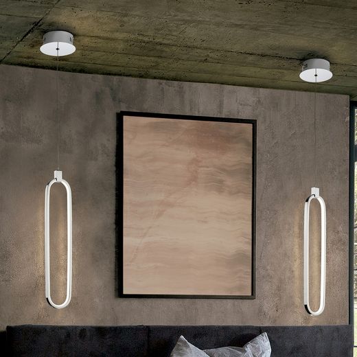 Colette Silver Led Metal Ceiling Lamp, Ø13x49cm