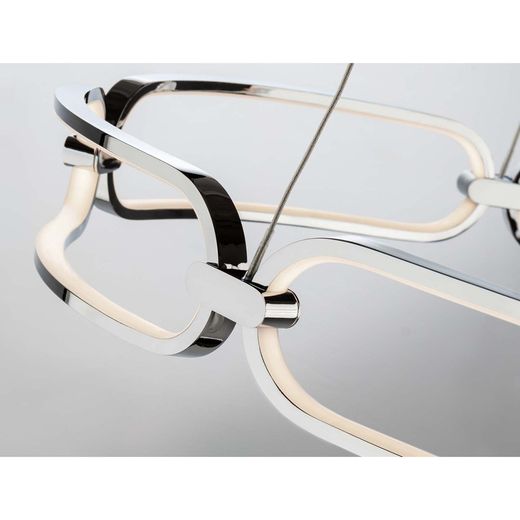 Colette Silver Led Metal Ceiling Lamp, Ø60x10cm
