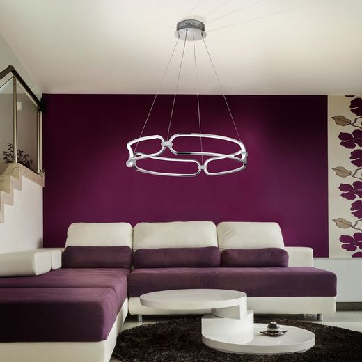 Colette Silver Led Metal Ceiling Lamp, Ø60x10cm