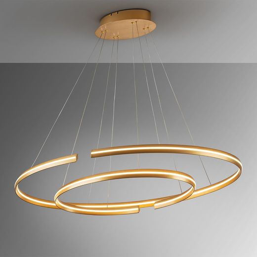Ellipse Gold Metal Led Taklampa, 120x60x105cm