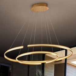 Ellipse Gold Metal Led Taklampa, 120x60x105cm