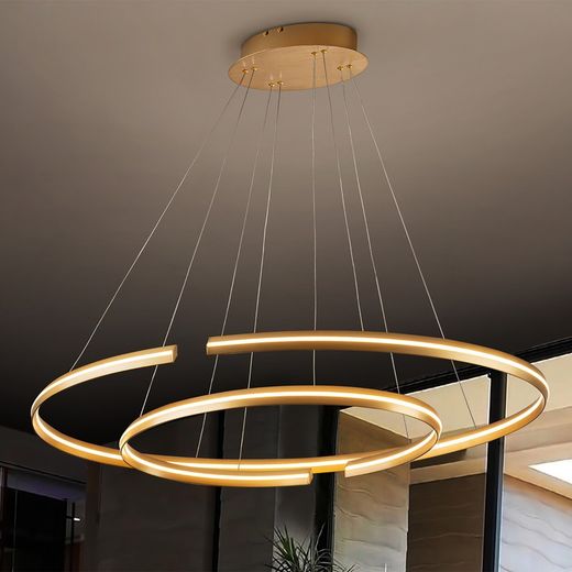 Ellipse Gold Metal Led Taklampa, 120x60x105cm