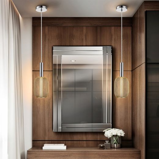 Gold Micron Led Metal Ceiling Lamp, Ø13x30cm